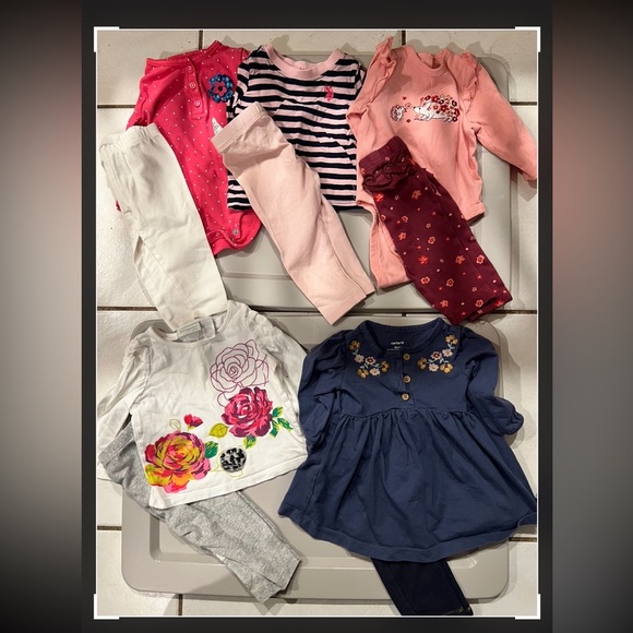 Carter's Other - Floral and Navy Baby Outfit Set